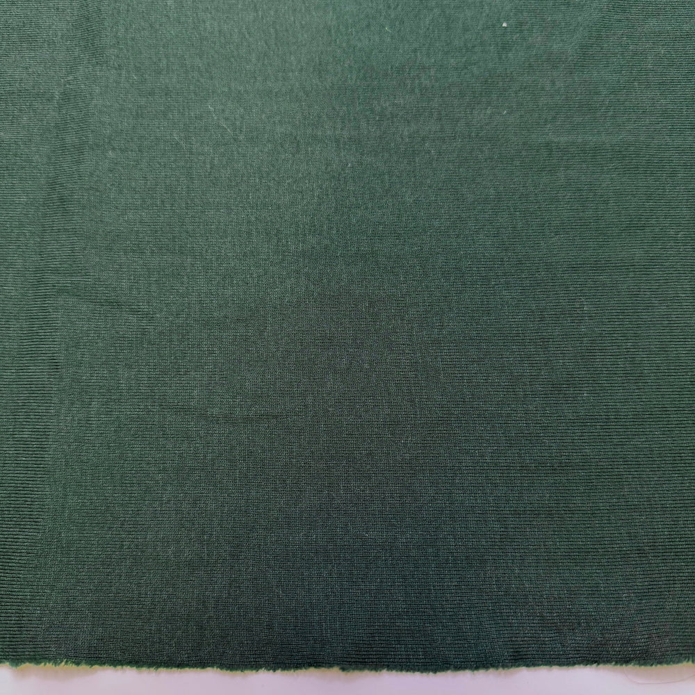 Green Sea Turtle No Longer Endangered - Rib Knit Cotton Blend Knit - Dark Green - 1M Bundle - True Deadstock fabric Fabric by private - Sustainable Textile | FABCYCLE