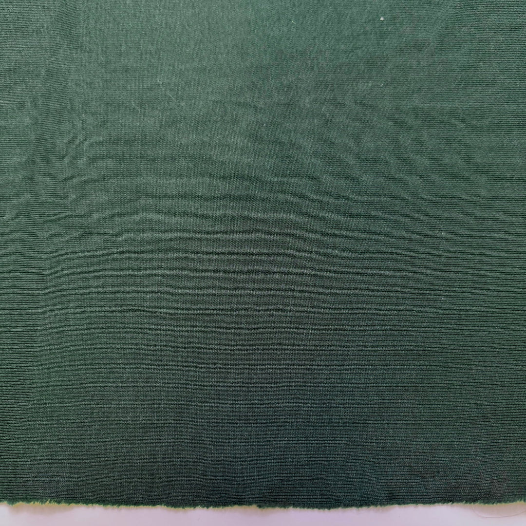 Green Sea Turtle No Longer Endangered - Rib Knit Cotton Blend Knit - Dark Green - 1M Bundle - True Deadstock fabric Fabric by private - Sustainable Textile | FABCYCLE