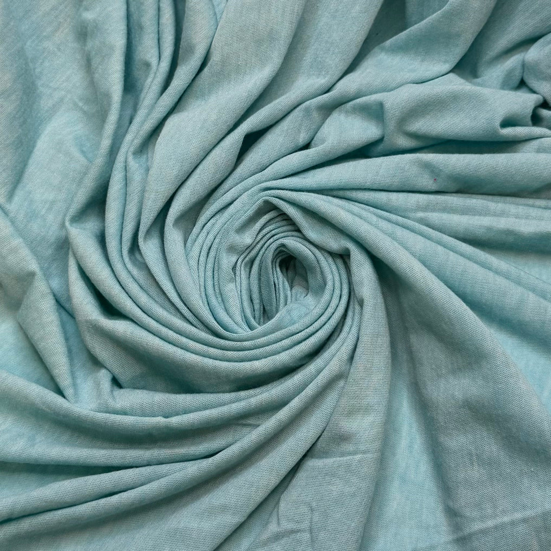 Green Sea Turtles No Longer Endangered - Jersey Poly/Cotton Knit - Light Blue - Bundles - True Deadstock fabric Fabric by private - Sustainable Textile | FABCYCLE