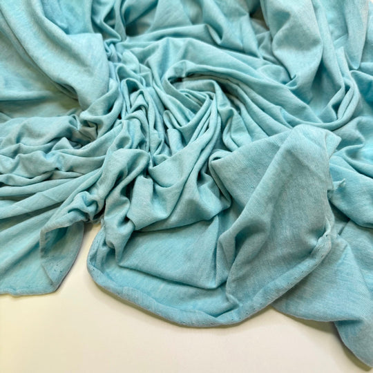 Green Sea Turtles No Longer Endangered - Jersey Poly/Cotton Knit - Light Blue - Bundles - True Deadstock fabric Fabric by private - Sustainable Textile | FABCYCLE