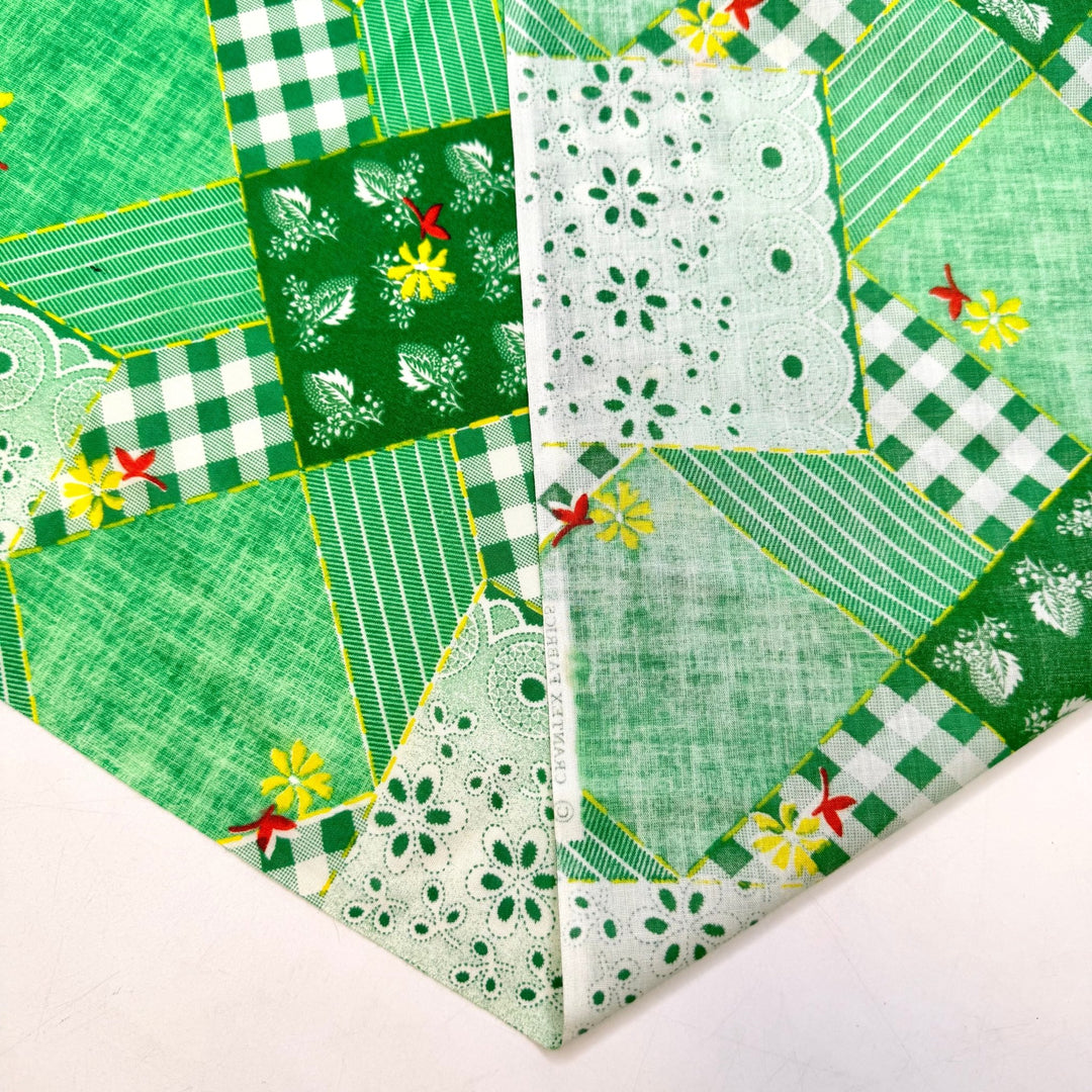 Green Thimble - Vintage Cotton Woven - Green/Yellow Floral - 2.65M Bundle - True Deadstock fabric Fabric by private - Sustainable Textile | FABCYCLE