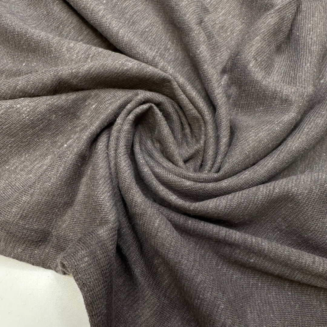 Grey Area - Jersey Linen Blend Knit - Dark Grey - Bundles - True Deadstock fabric Fabric by private - Sustainable Textile | FABCYCLE