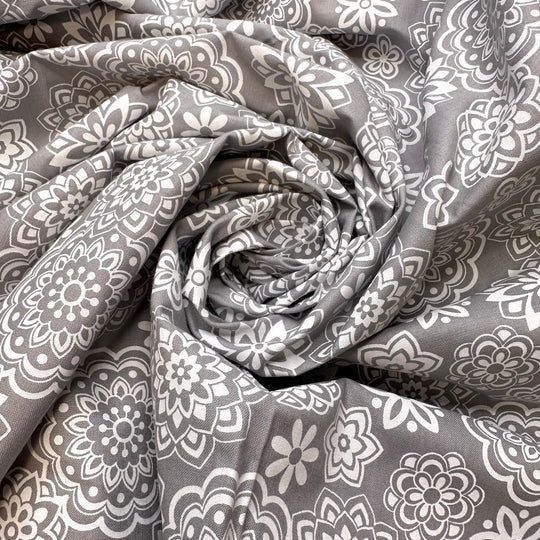 Grey Day Colouring Pages - Cotton Woven - Grey/White Geometric - 1.55M Bundle - True Deadstock fabric Fabric by private - Sustainable Textile | FABCYCLE