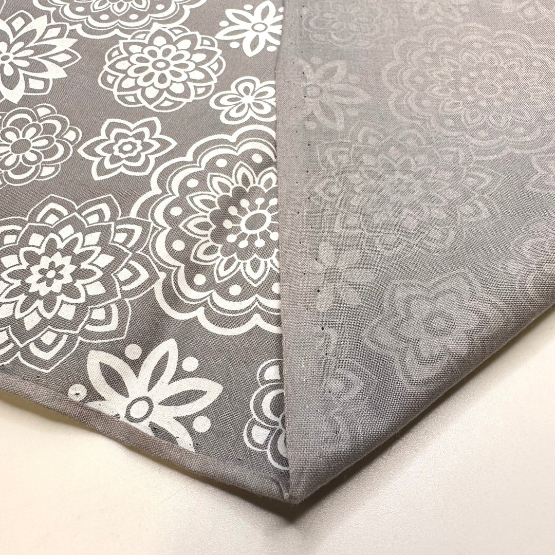 Grey Day Colouring Pages - Cotton Woven - Grey/White Geometric - 1.55M Bundle - True Deadstock fabric Fabric by private - Sustainable Textile | FABCYCLE