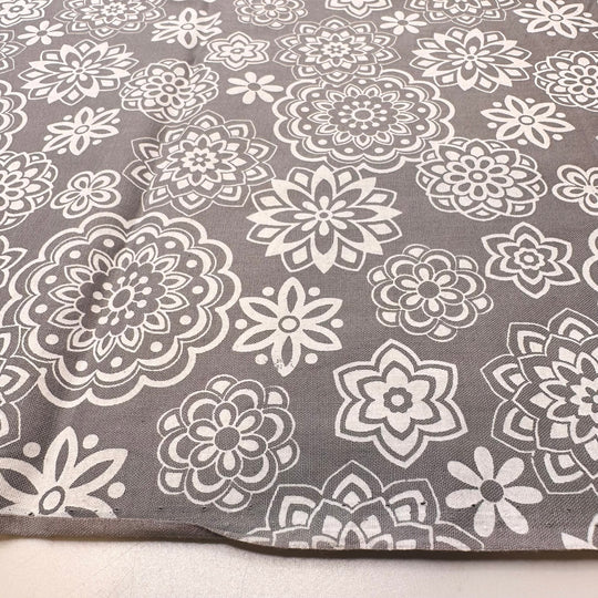 Grey Day Colouring Pages - Cotton Woven - Grey/White Geometric - 1.55M Bundle - True Deadstock fabric Fabric by private - Sustainable Textile | FABCYCLE