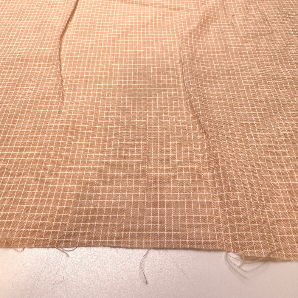 Grid Ruler - Synthetic Blend Woven - Light Beige/White Geometric - 1.7M Bundle - True Deadstock fabric Fabric by private - Sustainable Textile | FABCYCLE