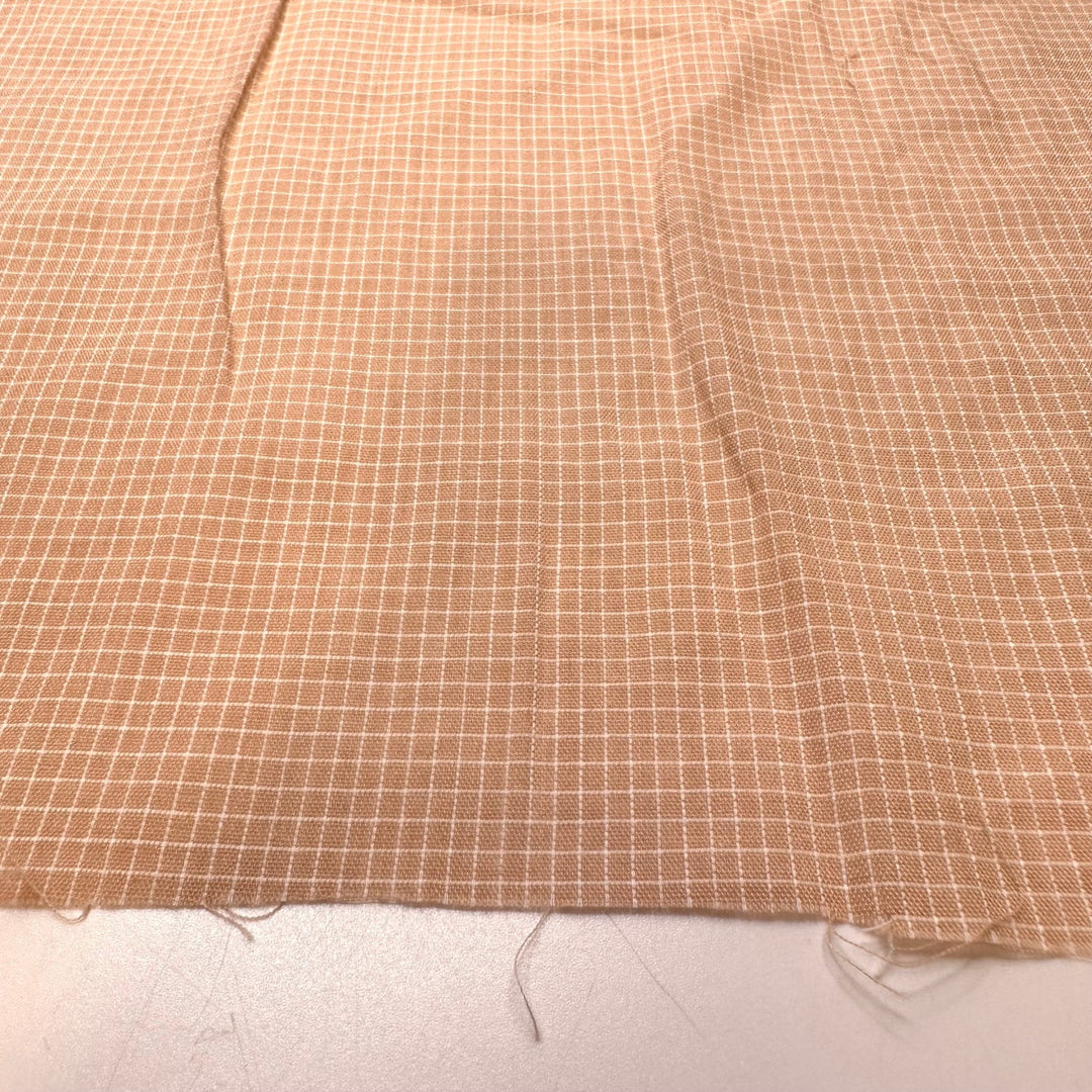 Grid Ruler - Synthetic Blend Woven - Light Beige/White Geometric - 1.7M Bundle - True Deadstock fabric Fabric by private - Sustainable Textile | FABCYCLE