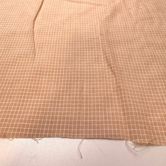 Grid Ruler - Synthetic Blend Woven - Light Beige/White Geometric - 1.7M Bundle - True Deadstock fabric Fabric by private - Sustainable Textile | FABCYCLE