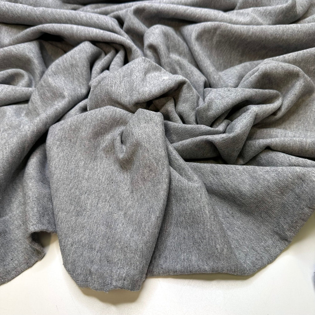 Growing Produce - Jersey Fleece Cotton Blend Knit - Grey - 1.1M Bundle - True Deadstock fabric Fabric by private - Sustainable Textile | FABCYCLE