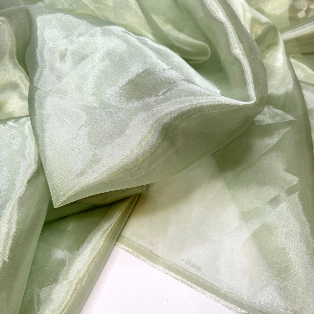 Guest List - Organza Polyester Blend Woven - Light Green - 2M Bundle - True Deadstock fabric Fabric by private - Sustainable Textile | FABCYCLE