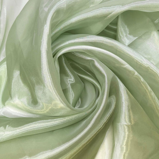 Guest List - Organza Polyester Blend Woven - Light Green - 2M Bundle - True Deadstock fabric Fabric by private - Sustainable Textile | FABCYCLE