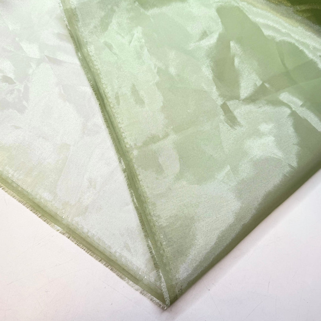 Guest List - Organza Polyester Blend Woven - Light Green - 2M Bundle - True Deadstock fabric Fabric by private - Sustainable Textile | FABCYCLE