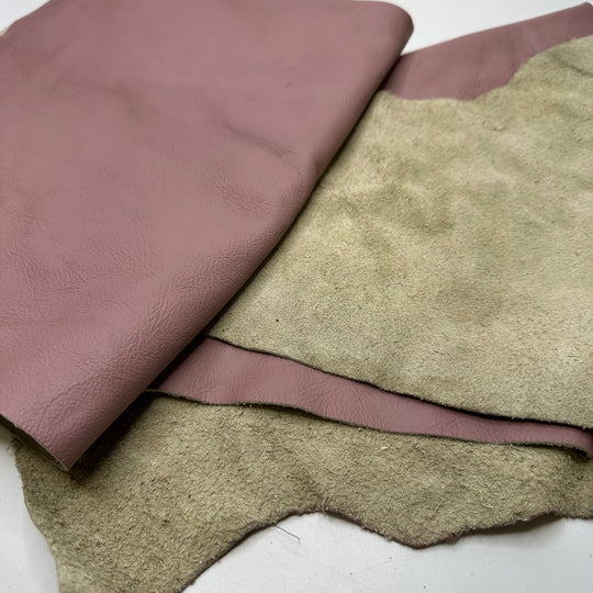Gunpowder Milkshake - Real Hide Leather Woven - Pink/Cream - Bundles - True Deadstock fabric Fabric by private - Sustainable Textile | FABCYCLE