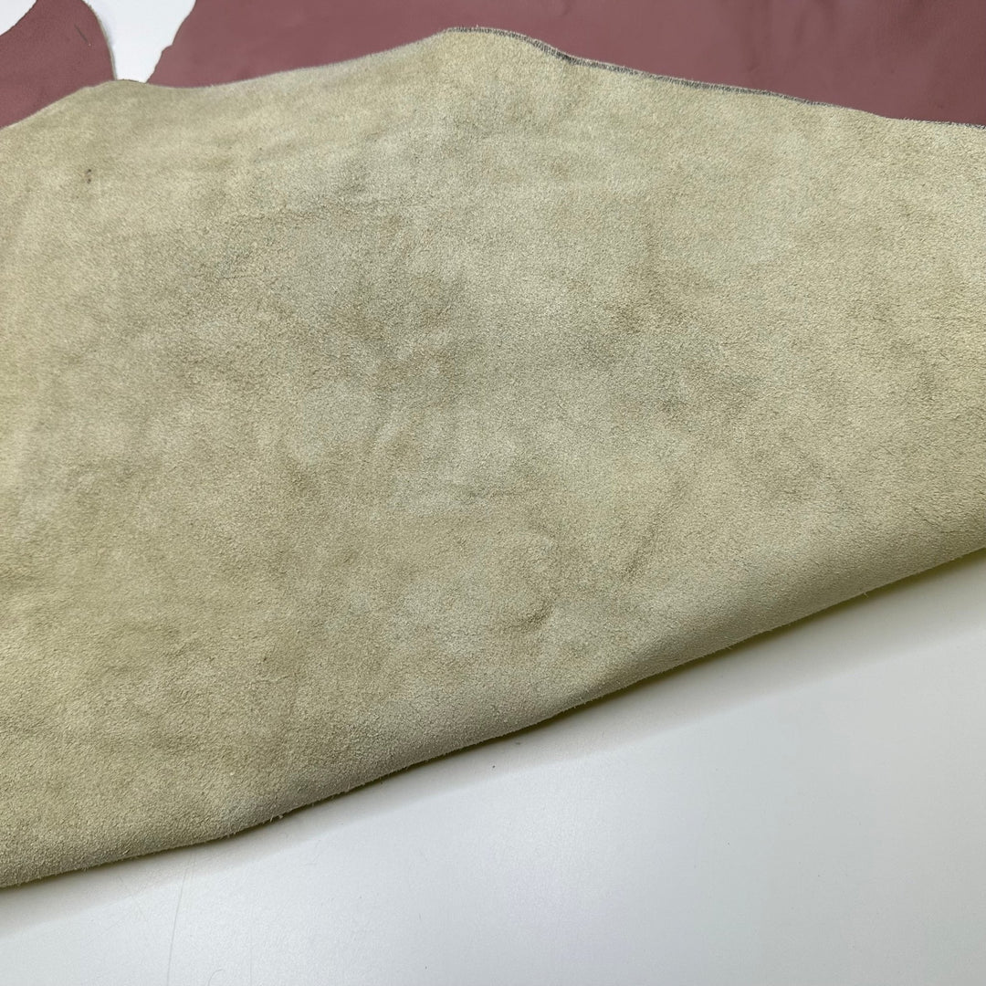 Gunpowder Milkshake - Real Hide Leather Woven - Pink/Cream - Bundles - True Deadstock fabric Fabric by private - Sustainable Textile | FABCYCLE