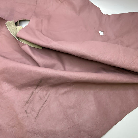 Gunpowder Milkshake - Real Hide Leather Woven - Pink/Cream - Bundles - True Deadstock fabric Fabric by private - Sustainable Textile | FABCYCLE