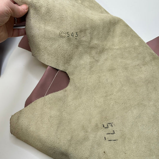 Gunpowder Milkshake - Real Hide Leather Woven - Pink/Cream - Bundles - True Deadstock fabric Fabric by private - Sustainable Textile | FABCYCLE