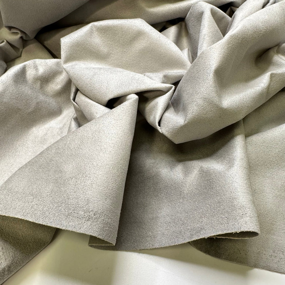 Haggling - Faux Suede Synthetic Blend Woven - Light Grey - 2.9M Bundle - True Deadstock fabric Fabric by private - Sustainable Textile | FABCYCLE