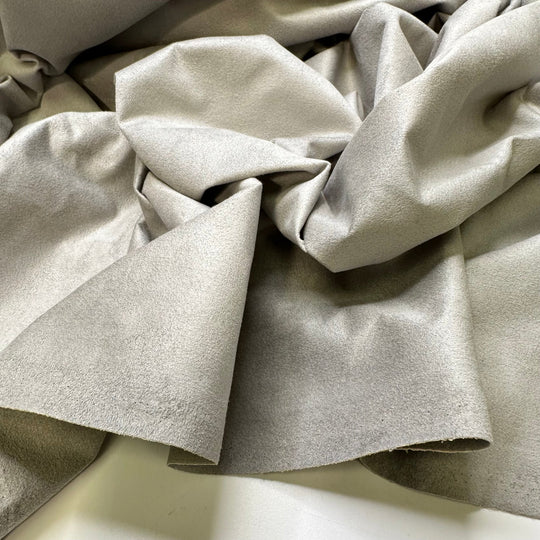 Haggling - Faux Suede Synthetic Blend Woven - Light Grey - 2.9M Bundle - True Deadstock fabric Fabric by private - Sustainable Textile | FABCYCLE