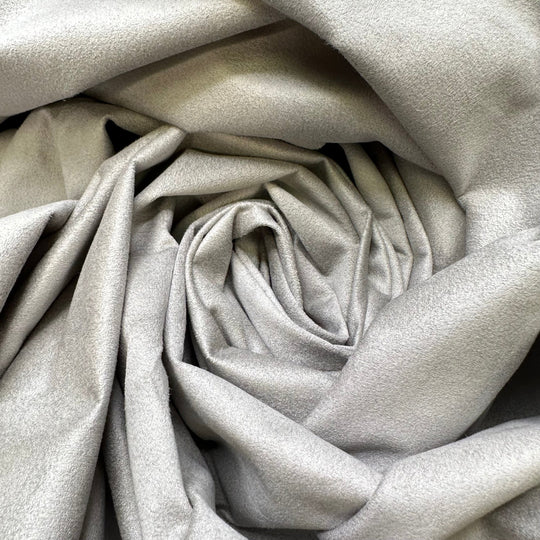 Haggling - Faux Suede Synthetic Blend Woven - Light Grey - 2.9M Bundle - True Deadstock fabric Fabric by private - Sustainable Textile | FABCYCLE
