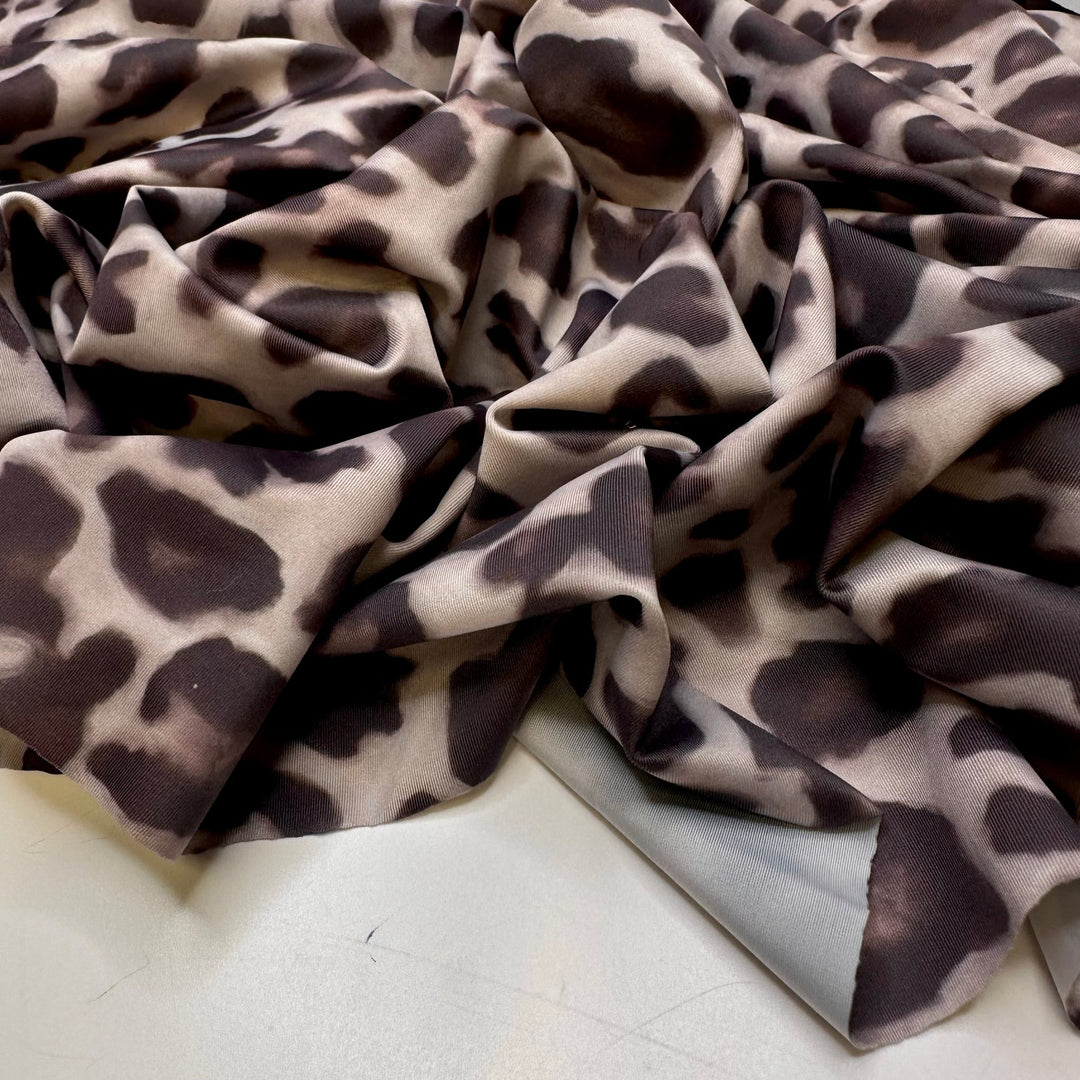 Halloween Pool Party - Synthetic Blend Knit - Grey/Brown Animal Print - Bundles - True Deadstock fabric Fabric by private - Sustainable Textile | FABCYCLE