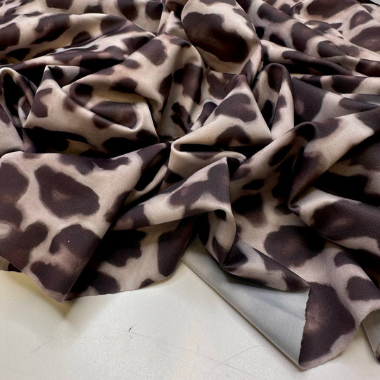 Halloween Pool Party - Synthetic Blend Knit - Grey/Brown Animal Print - Bundles - True Deadstock fabric Fabric by private - Sustainable Textile | FABCYCLE