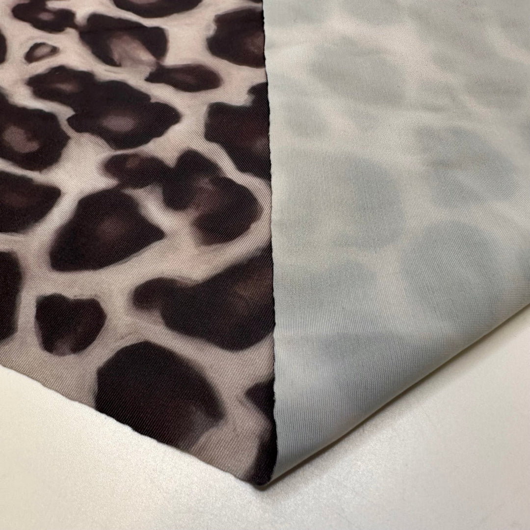 Halloween Pool Party - Synthetic Blend Knit - Grey/Brown Animal Print - Bundles - True Deadstock fabric Fabric by private - Sustainable Textile | FABCYCLE