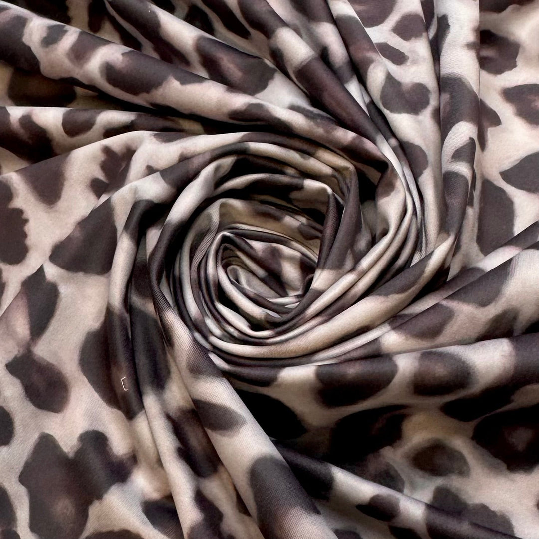 Halloween Pool Party - Synthetic Blend Knit - Grey/Brown Animal Print - Bundles - True Deadstock fabric Fabric by private - Sustainable Textile | FABCYCLE