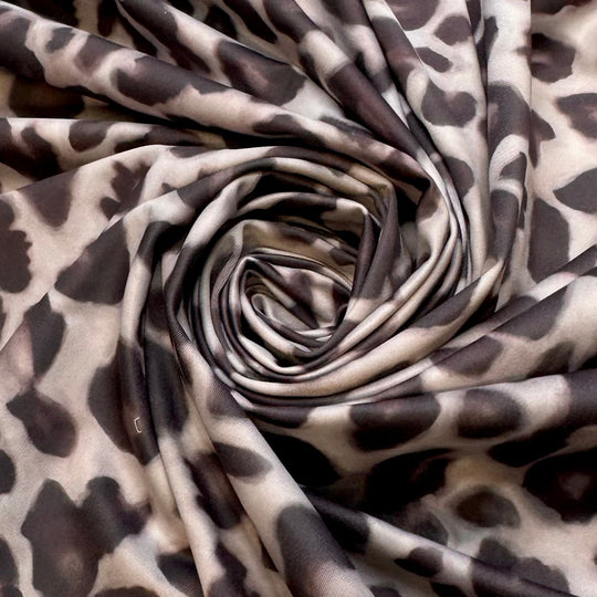 Halloween Pool Party - Synthetic Blend Knit - Grey/Brown Animal Print - Bundles - True Deadstock fabric Fabric by private - Sustainable Textile | FABCYCLE