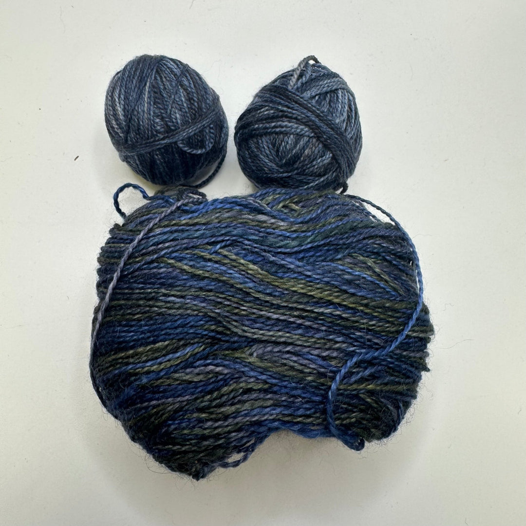 Hand Dyed Silk Ball Pack Yarn - Blue/Grey - 3 Pack - True Deadstock supplies Fabric by private - Sustainable Textile | FABCYCLE