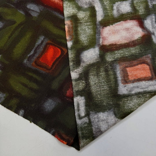 Handbag Shopping Spree - Cotton Woven - Dark Green Multi Abstract - 3.5M Bundle - True Deadstock fabric Fabric by private - Sustainable Textile | FABCYCLE