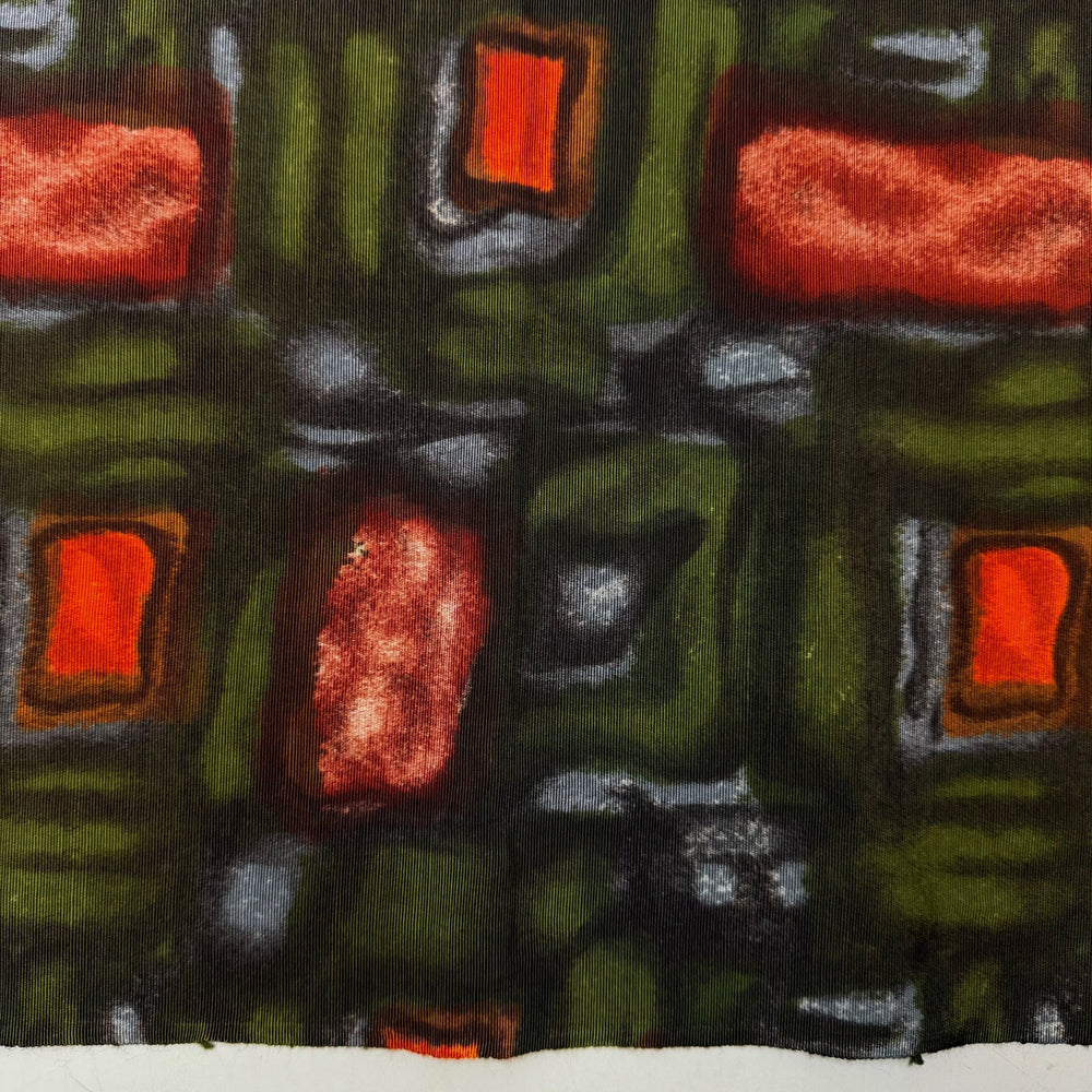 Handbag Shopping Spree - Cotton Woven - Dark Green Multi Abstract - 3.5M Bundle - True Deadstock fabric Fabric by private - Sustainable Textile | FABCYCLE