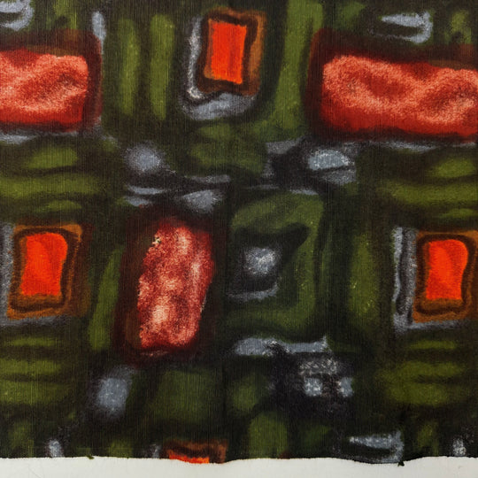 Handbag Shopping Spree - Cotton Woven - Dark Green Multi Abstract - 3.5M Bundle - True Deadstock fabric Fabric by private - Sustainable Textile | FABCYCLE