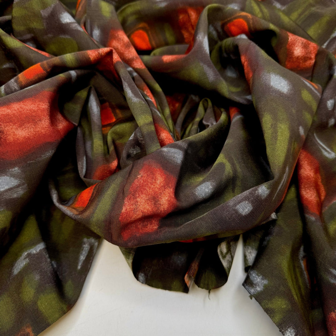 Handbag Shopping Spree - Cotton Woven - Dark Green Multi Abstract - 3.5M Bundle - True Deadstock fabric Fabric by private - Sustainable Textile | FABCYCLE