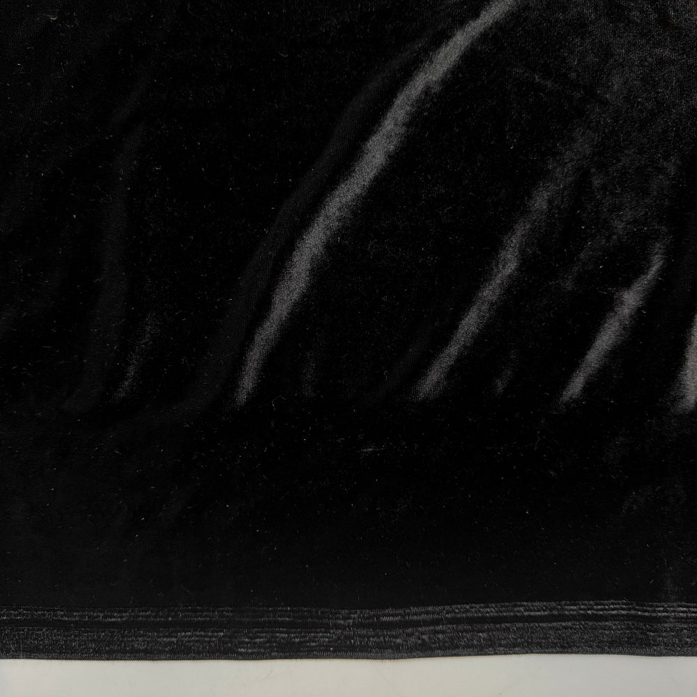 Happy New Year 1987 - Knitted Velour Polyester Blend Knit - Black - 2M Bundle - True Deadstock fabric Fabric by private - Sustainable Textile | FABCYCLE