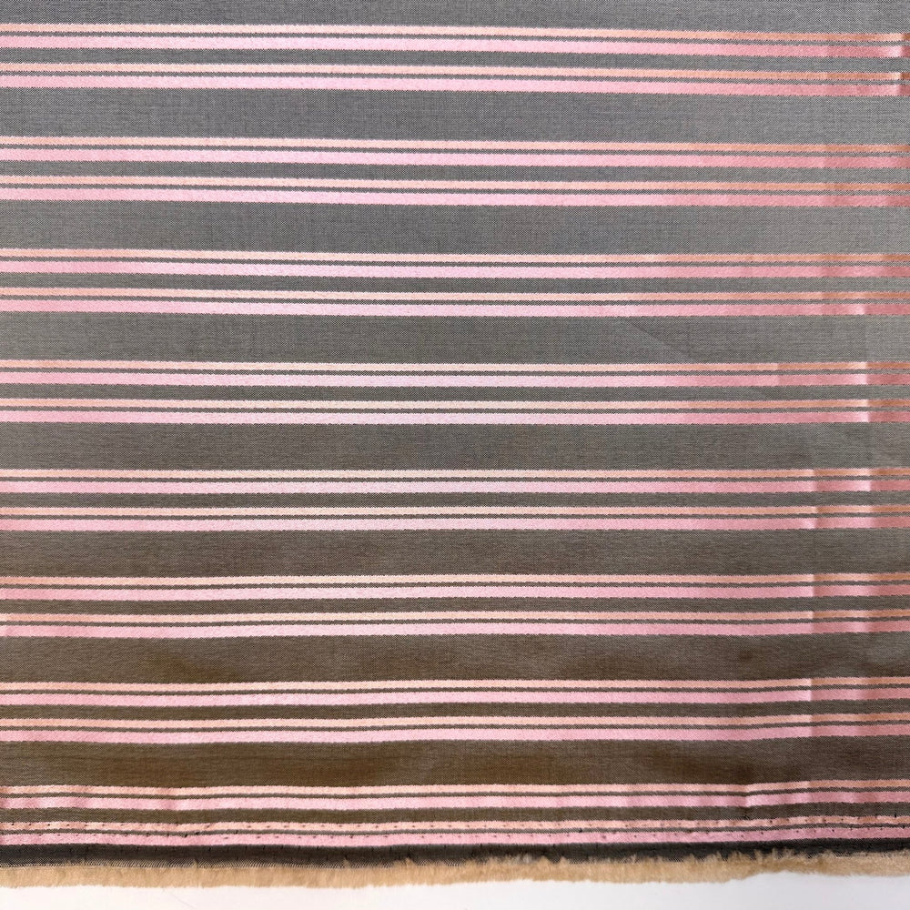 Hard Candy - Polyester Blend Woven - Grey/Pink Stripes - 1M Bundle - True Deadstock fabric Fabric by private - Sustainable Textile | FABCYCLE