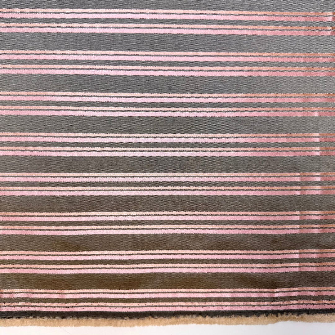 Hard Candy - Polyester Blend Woven - Grey/Pink Stripes - 1M Bundle - True Deadstock fabric Fabric by private - Sustainable Textile | FABCYCLE