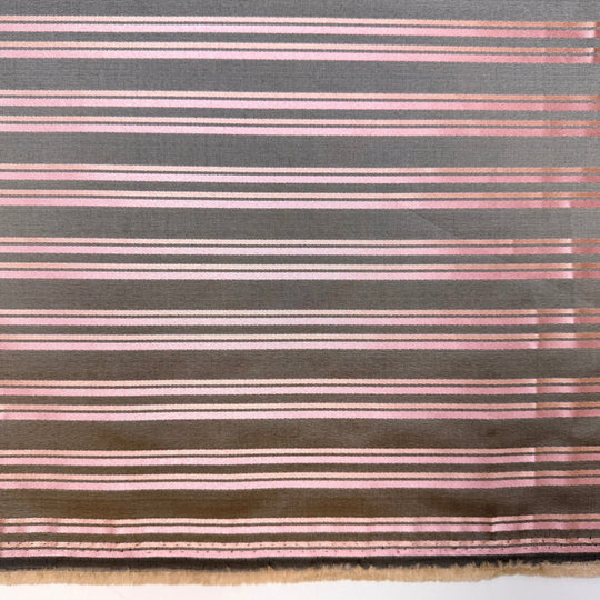 Hard Candy - Polyester Blend Woven - Grey/Pink Stripes - 1M Bundle - True Deadstock fabric Fabric by private - Sustainable Textile | FABCYCLE