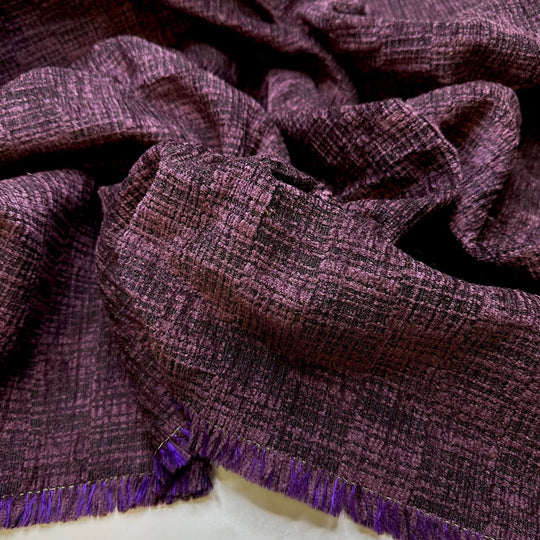 Hard Jello - Acrylic Blend Woven - Dark Purple - Bundles - True Deadstock fabric Fabric by private - Sustainable Textile | FABCYCLE