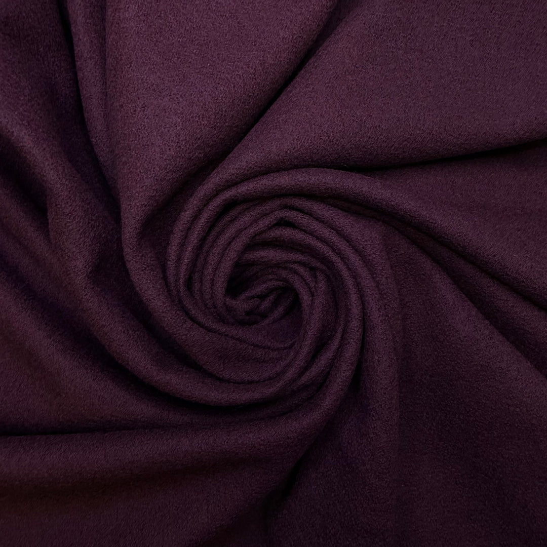 Hats Off To Ya - Felted Crepe Wool Blend Woven - Deep Eggplant - Bundles - True Deadstock fabric Fabric by private - Sustainable Textile | FABCYCLE