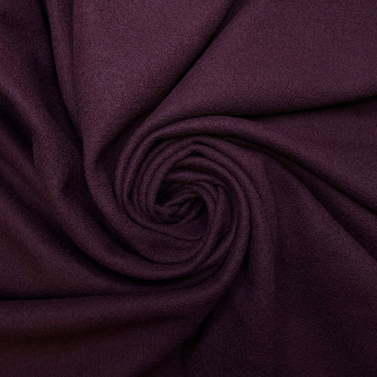 Hats Off To Ya - Felted Crepe Wool Blend Woven - Deep Eggplant - Bundles - True Deadstock fabric Fabric by private - Sustainable Textile | FABCYCLE