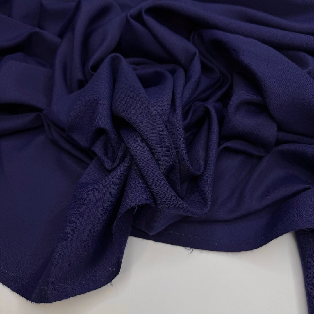 Hearing The Crickets At Night - Polyester Blend Woven - Navy - 2M Bundle - True Deadstock fabric Fabric by private - Sustainable Textile | FABCYCLE