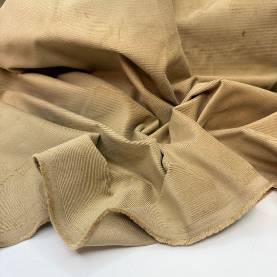 Heart Of Gold - Corduroy Cotton/Spandex Woven - Gold/Beige - 2M Bundle - True Deadstock fabric Fabric by private - Sustainable Textile | FABCYCLE
