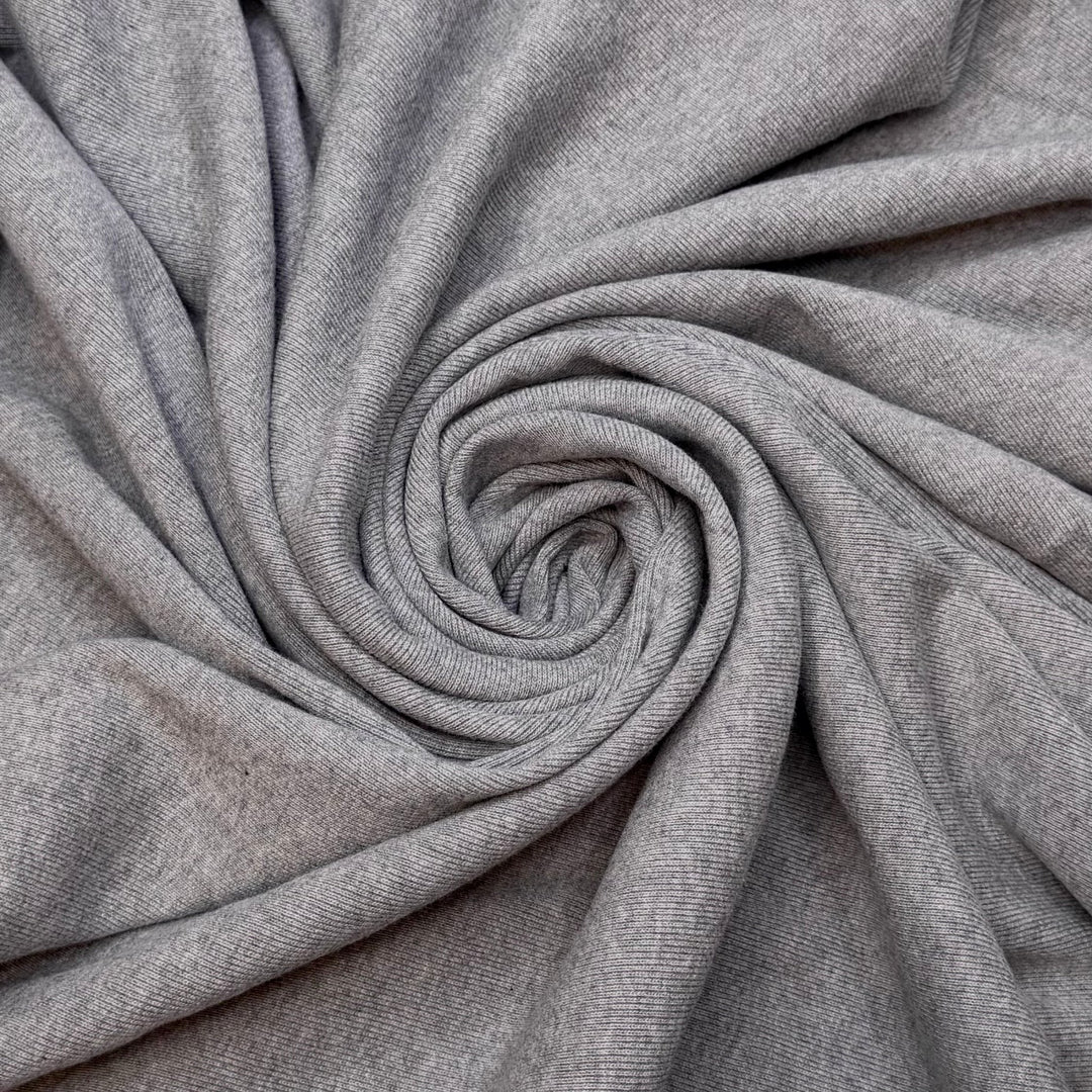 Heather - Rib Knit Cotton Knit - Grey - 1.25M Bundle - True Deadstock fabric Fabric by private - Sustainable Textile | FABCYCLE