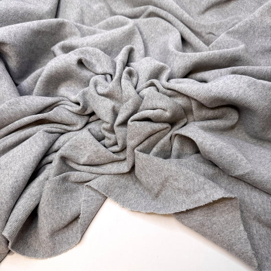 Heather - Rib Knit Cotton Knit - Grey - 1.25M Bundle - True Deadstock fabric Fabric by private - Sustainable Textile | FABCYCLE