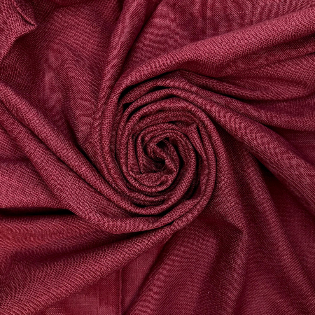 Heavy Vintage Furniture - Fire Retardent Cotton Woven - Burgundy - 1.8M Bundle - True Deadstock fabric Fabric by private - Sustainable Textile | FABCYCLE