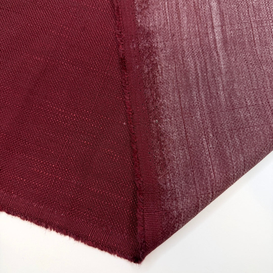 Heavy Vintage Furniture - Fire Retardent Cotton Woven - Burgundy - 1.8M Bundle - True Deadstock fabric Fabric by private - Sustainable Textile | FABCYCLE