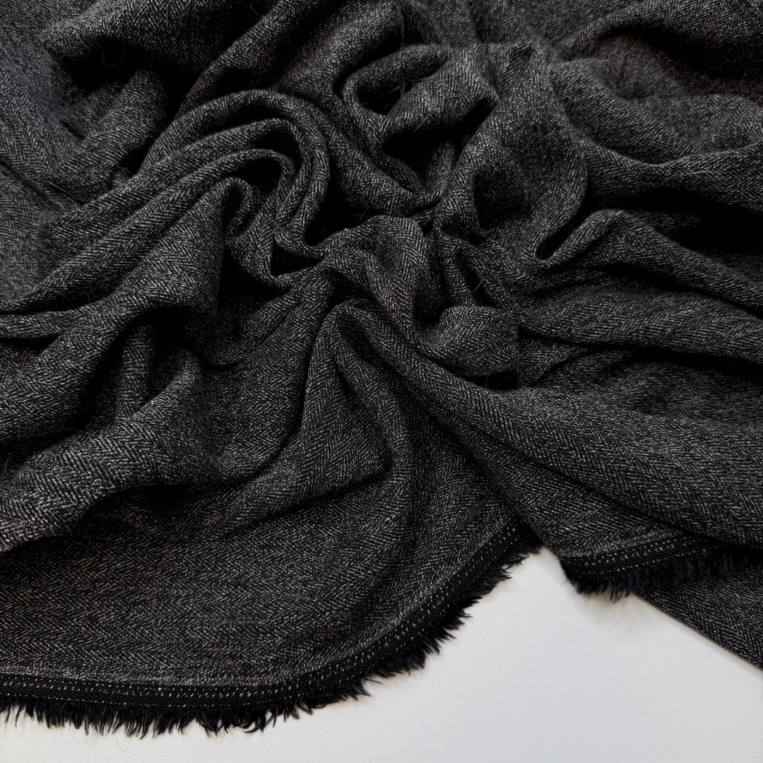 Hematite - Twill Weave Polyester Blend Woven - Dark Grey - 1M Bundle - True Deadstock fabric Fabric by private - Sustainable Textile | FABCYCLE