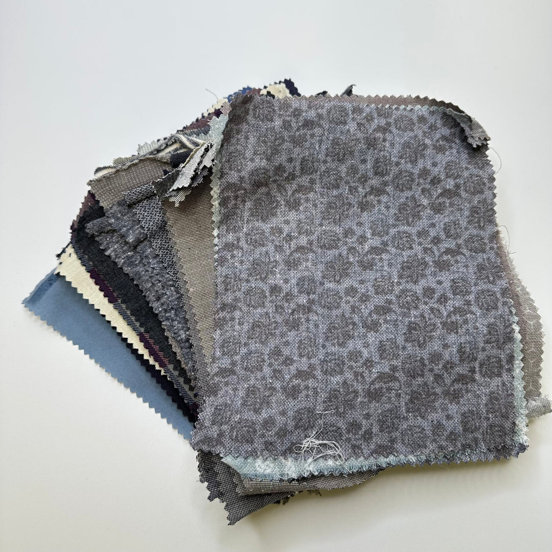 Hemp Samples Pack - Hemp Woven - Blue Multi - Pack - True Deadstock fabric Fabric by private - Sustainable Textile | FABCYCLE