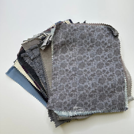 Hemp Samples Pack - Hemp Woven - Blue Multi - Pack - True Deadstock fabric Fabric by private - Sustainable Textile | FABCYCLE
