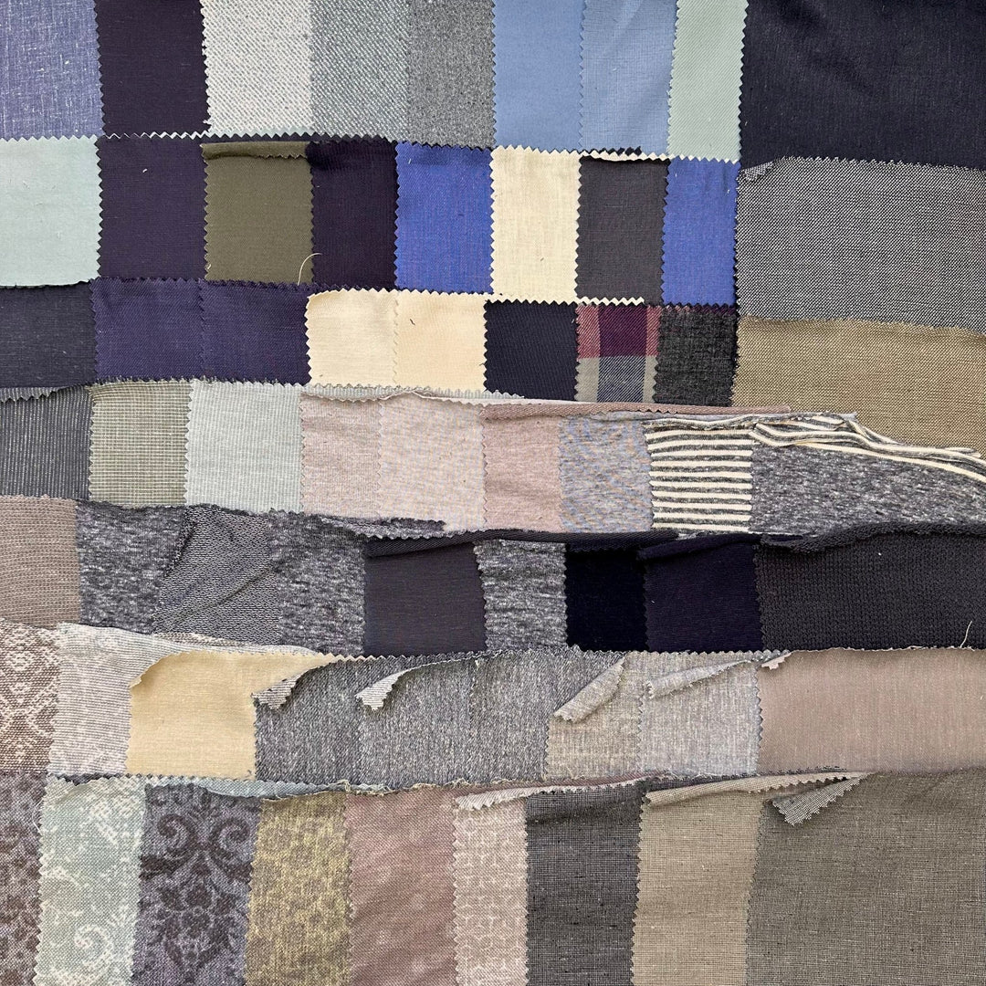 Hemp Samples Pack - Hemp Woven - Blue Multi - Pack - True Deadstock fabric Fabric by private - Sustainable Textile | FABCYCLE